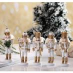 5x木製クリスマスくるみ割り人形兵士12.5cmよく塗られたクリスマスツリーの装飾