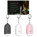 防犯ブザー.LED懐中電灯付きセキュリティアラームキーホルダー.ミニ130DBパニックレイプ攻撃安全アラームに女性子供とナイトウォーカー