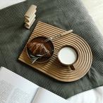 フードプレート トレイ デザートトレイ 小物収納 お茶トレイ まな板 パン 収納トレー キッチン装飾 北欧 けやきの木 装飾品 家庭用 水波 木製 ケーキ 食品