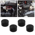 4xスパークプラグ機械加工ヘッドボルトキャップスクリューナットカバーTriumphBon T120 に適用 TuxtonR用に設計