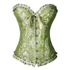 女性のレースアップ骨付きオーバーバストコルセットビスチェボディシェイパートップ、トリムコルセットオーバーバストウエストシンチャービスチェトッ