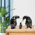 ショッピングアート作品 3x ノルディック ペンギン像 置物 クラフト アート作品 デスクトップ 本棚 装飾用