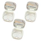  compact контактные линзы кейс комплект 3 шт упаковка, зеркало имеется, утечка предотвращение Mini контактные линзы место хранения box, повседневный использование для, крепкий . маленький размер размер.