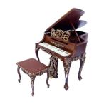 1/12 ミニチュアピアノモデル、スツールオーナメント付き、寝室の装飾用