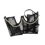 レースコルセットベルトワイドウエストベルト骨太メッシュオープンカップビスチェアンダーバストコルセットウエストガードルハロウィンコスチュームシャツドレス