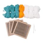 ショッピングコースター コースター ラッチフックキット 編み糸 ホームデコレーション 10x10cm カップパッド DIY かぎ針編み 刺繍 初心者向け 新築祝いギフト