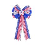 ショッピングアメリカ アメリカ国旗の蝶結び 玄関ドア用蝶結び 7月4日 ドア装飾 愛国的な蝶結び メモリアルデー用リース吊り下げ飾り