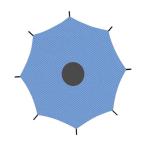 トランポリンシェードカバー、トランポリンオーニングトランポリンアクセサリー遊び場屋外防水トランポリンキャノピー8ポール用