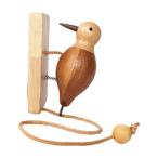 キツツキのドアベル 木製ドアベル 新築祝いのギフト 装飾的なキツツキのドアノッカー ドアチャイム オフィス ゲート ホームポーチ用