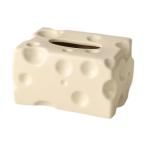 ティッシュボックス ティッシュディスペンサーボックス チーズ型ティッシュペーパー収納ホルダー 飾り リビングルーム トイレ用 セラミックティッシュボッ