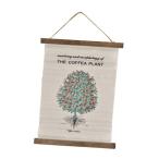 コーヒー植物ポスター クリエイティブ 木製ハンガー付き ウォールアート コーヒーテーマ 吊り下げ絵画 レストラン カフェ 寮 バスルーム 装飾用