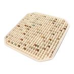 木製ビーズシートカバーパッド 冷却マット 車用 多機能 スクエア クールデコレーション マッサージシートクッション SUV セダン用