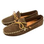  превосходный товар * машина колодка обувь для вождения замша Brown размер 8 мужской CAR SHOE[AFC4]