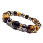 ショッピング天然石 天然石 パワーストーン ブレスレット アクセサリー オニキス タイガーアイ ヘマタイト