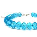  стекло бисер браслет аквамарин примерно 8×6mm crystal стекло кнопка cut натуральный камень Power Stone женский аксессуары 
