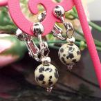 天然石イヤリングダルメシアンジャス...