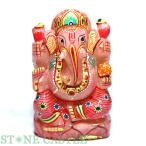 ショッピング置物 石流通センター 一点物 天然石 彫刻置物 ガネーシャ ローズクォーツ (EX) No.90 パワーストーン