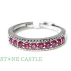ショッピングパワーストーン 石流通センター 高品質 天然石 リング ルビー ハーフエタニティ (含浸無し) #7 パワーストーン
