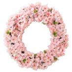リース 花 玄関 造花_【直径48cm】桜リース 1個_43-1-3-1_8800-3