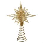 クリスマス オーナメント クリスマスツリー 飾り_グリッターツリートップスター H18cm ゴールド 1個_58-39-2-3_8258-5292