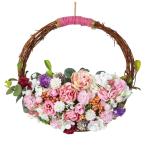 リース 花 玄関 造花_【直径34cm】ナチュラルフラワーリース 1個_43-48-2-1_8730-6084