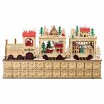 アドベントカレンダー クリスマス 木製 お菓子_LED木製アドベントカレンダー トレイン 幅60cm 1個_58-97-3-1_8184-604