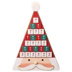 アドベントカレンダー クリスマス 木製 お菓子_木製アドベントカレンダー サンタ 幅32.5cm 1個_48-86-3-1_8257-1868