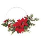 クリスマスリース おしゃれ 玄関 造花_【幅45cm】ポインセチア造花リース 1個_58-54-5-1_8730-6186