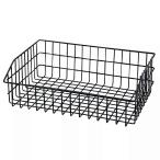 ショッピングカゴ ワイヤーバスケット アイアン 収納 カゴ_業務用ネットカゴ ワイドタイプ 幅43cm 黒 1個_61-121-18-4_5094-445