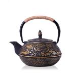 鉄瓶 鉄器 牡丹柄 伝統工芸品 急須 茶こし付き 鉄分補給 ホーローなし ガス 電気コンロ 炭火 ih調理器 直火 対応 800ml