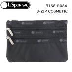 【並行輸入品】レスポートサック ポーチ 7158 R086 RECYCLED BLACK 3ZIP COSMETIC コスメポーチ 化粧ポーチ レスポ LeSportsac ab-60817