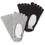 PAX ASIAN 銀マジック 靴下 メンズ くるぶし カバーソックス 銀イオン 5本指 黒 グレー ２足組 シリコンすべり止め #310