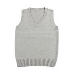 Blostirno школьный жилет женщина студент форма NEAT V шея посещение школы для одноцветный свободно серый (JP0028G-L)