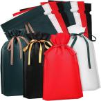 ラッピング 袋 ギフト袋 ラッピング 四色 付き不織布 （８枚セット ） (220mm×330mmx70mm) クリスマスギフトバッグ 巾着