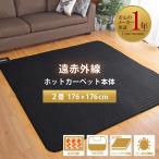ホットカーペット 2畳 本体 176×176 cm 母の日 遠赤外線 単品 ダニ退治 マイコン制御 オフタイマー付き 省エネ 3面切り替え コンパクト収納 16折 家電 1年保証