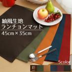 ランチョンマット 小学校 布 洗える おしゃれ テーブル 和モダン 和風 45×35cm レッド オレンジ グリーン ネイビー ブラウン 紬風生地 アジアン エスニック 彩