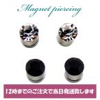 マグネットピアス 磁石 フェイク ノンホール １ペア ワンポイントストーン
