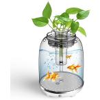 水槽 オールインワン水槽 アクアリウム インテリア 水槽セット 魚飼育セット メダカ飼育セット ベタ飼育セット デスク飾り 卓上噴水 水耕栽培プランター 筒型 5.