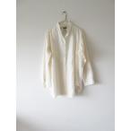 KristenseN DU NORD / クリステンセン ドゥ ノルド Q-304 LOOSE SILK SHIRT シルクサテン異素材ミックスブザムシャツ OFF WHITE