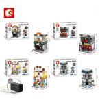 ブロック互換 レゴ 互換品 レゴミニモジュール式 ファッションショップライト付き4個セット レゴブロック LEGO クリスマス プレゼント