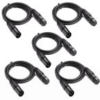 XLR кабель DMX кабель 5шт.@1 комплект 3pin 3m микрофонный кабель XLR( мужской )-XLR( женский ) мужской штекер аудио Canon кабель 