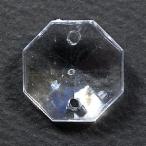 アクリルビーズ オクタゴン八角形 18mm クリスタル透明 10コ入り 2ホールタイプ プラビーズ