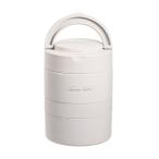 パール金属 DC-6007 ホームレーベル ステンレス連結式ランチジャー700ml(グレーホワイト)　保温保冷/お弁当箱/フードマグ