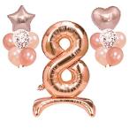 Yahoo! Yahoo!ショッピング(ヤフー ショッピング)Mainiusi 数字バルーン 誕生日 飾り付け ローズゴールド 自立 番号 風船 ベース付き パーティー 飾り バースデー 結婚式 記念日