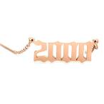 Yahoo! Yahoo!ショッピング(ヤフー ショッピング)誕生年ナンバーネックレス 誕生日プレゼント 18K金 イギリス風 鎖骨チェーン 記念日 金属アレルギー対応 （ピンクゴールド, 2000）