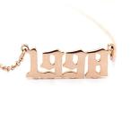 Yahoo! Yahoo!ショッピング(ヤフー ショッピング)誕生年ナンバーネックレス 誕生日プレゼント 18K金 イギリス風 鎖骨チェーン 記念日 金属アレルギー対応 （ピンクゴールド, 1998）