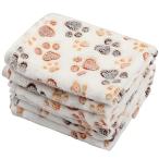 Bidason ペット ブランケット マット 3枚セット 布団 可愛い ひざ掛け スクエア型 リバーシブル ふわふわ ソフト 暖かい サンゴ