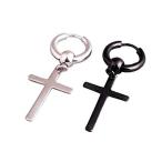 Yahoo! Yahoo!ショッピング(ヤフー ショッピング)ピアス メンズ レディース 十字架 クロスピアス 黒 シルバーピアス プレゼント 人気 アクセサリー （ブラック&シルバー）