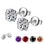 Yahoo! Yahoo!ショッピング(ヤフー ショッピング)レディース メンズ スタッド ピアス 4本爪 イヤリング 大粒ストーン 最高級ジルコニア シルバー925 両耳 大粒 一粒 1カラット 0.