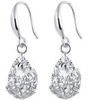 Yahoo! Yahoo!ショッピング(ヤフー ショッピング)BEE&BLUE ピアス ファッション レディース 耳のクリップ レトロ 水滴 ジルコン 花 気質 ワイルド イヤリング （シルバー）